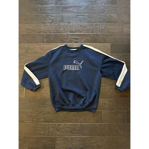 Men's Vintage Puma Sweatshirt Big Logo size XL Navy Blue